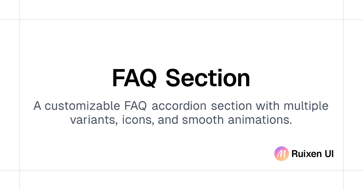 FAQ Section | React Components & Templates