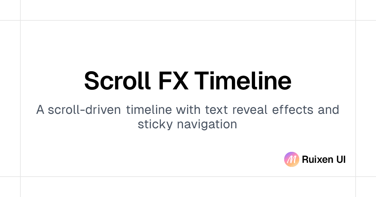 Scroll FX Timeline | React Components & Templates