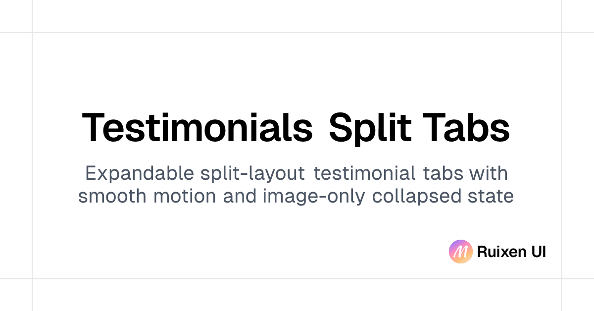 Testimonials Split Tabs | React Components & Templates